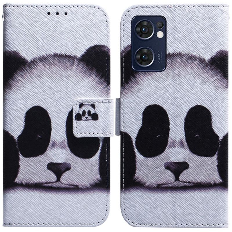 Flip Cover Oppo Find X5 Lite Panda Ansigt