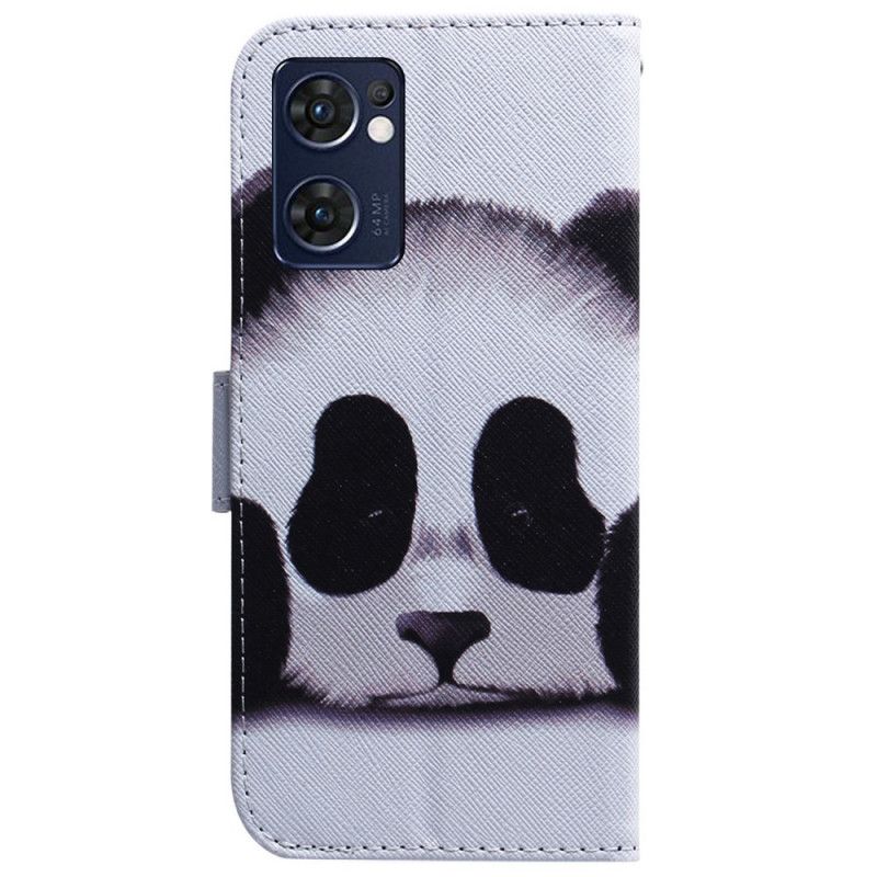 Flip Cover Oppo Find X5 Lite Panda Ansigt