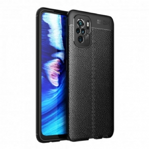 Cover Xiaomi Redmi Note 10 / 10S Dobbelt Linje Litchi Læder Effekt