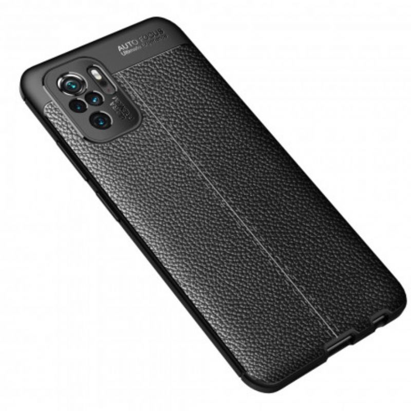 Cover Xiaomi Redmi Note 10 / 10S Dobbelt Linje Litchi Læder Effekt