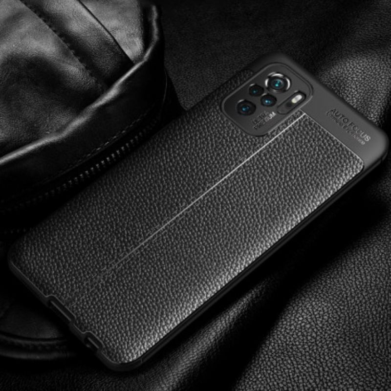 Cover Xiaomi Redmi Note 10 / 10S Dobbelt Linje Litchi Læder Effekt