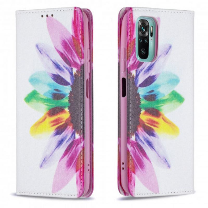 Cover Xiaomi Redmi Note 10 / 10S Flip Cover Akvarelblomst