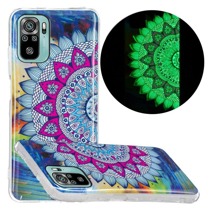 Cover Xiaomi Redmi Note 10 / 10S Fluorescerende Farverig Mandala