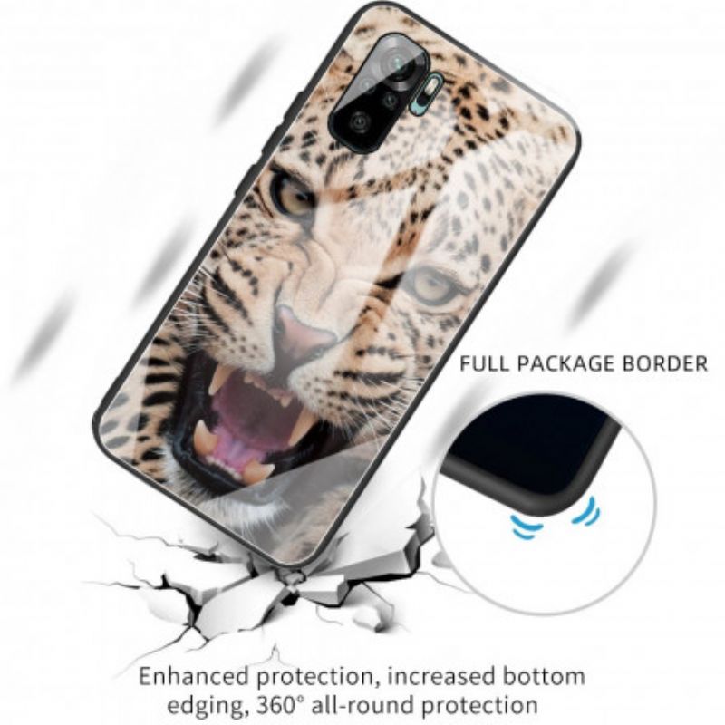 Cover Xiaomi Redmi Note 10 / 10S Leopard Hærdet Glas