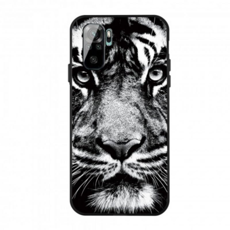 Cover Xiaomi Redmi Note 10 / 10S Sort Og Hvid Tiger