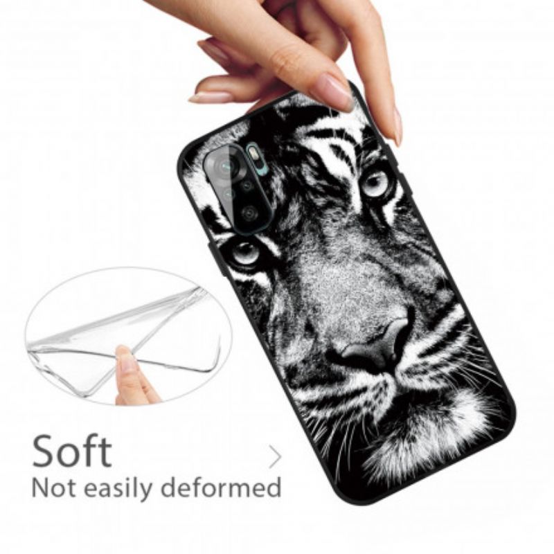 Cover Xiaomi Redmi Note 10 / 10S Sort Og Hvid Tiger