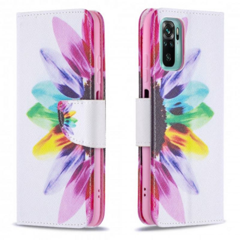 Flip Cover Xiaomi Redmi Note 10 / 10S Akvarelblomst