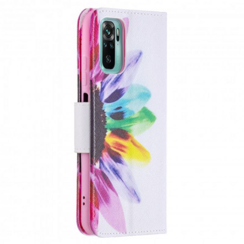 Flip Cover Xiaomi Redmi Note 10 / 10S Akvarelblomst