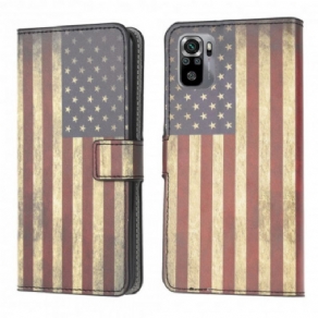 Flip Cover Xiaomi Redmi Note 10 / 10S Amerikansk Flag