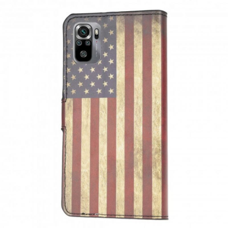 Flip Cover Xiaomi Redmi Note 10 / 10S Amerikansk Flag