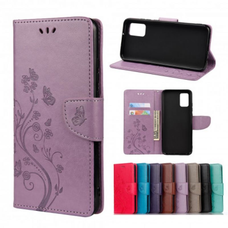 Flip Cover Xiaomi Redmi Note 10 / 10S Asiatiske Sommerfugle Og Blomster