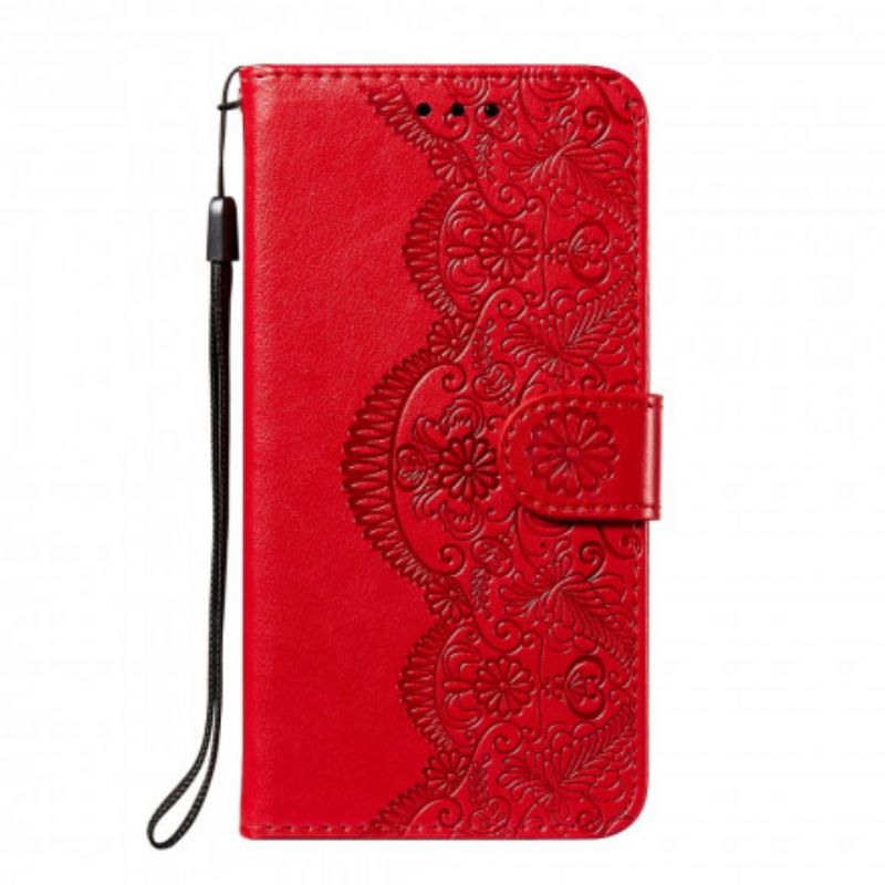 Flip Cover Xiaomi Redmi Note 10 / 10S Blomsterbroderitryk