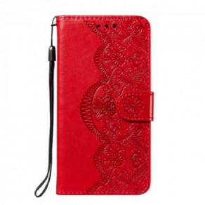 Flip Cover Xiaomi Redmi Note 10 / 10S Blomsterbroderitryk