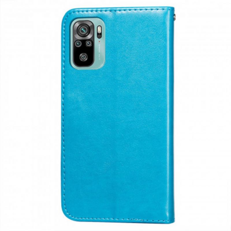 Flip Cover Xiaomi Redmi Note 10 / 10S Blomsterbroderitryk