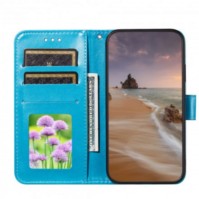 Flip Cover Xiaomi Redmi Note 10 / 10S Blomsterbroderitryk