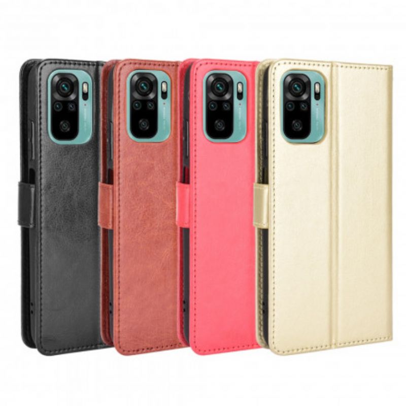 Flip Cover Xiaomi Redmi Note 10 / 10S Flashy Imiteret Læder