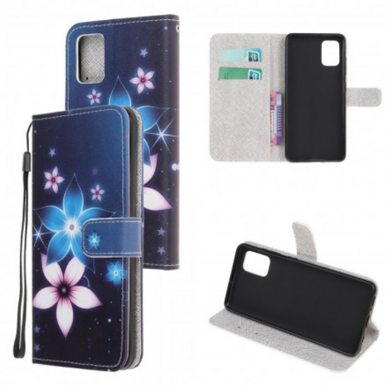 Flip Cover Xiaomi Redmi Note 10 / 10S Med Snor Lunar Strap Blomster