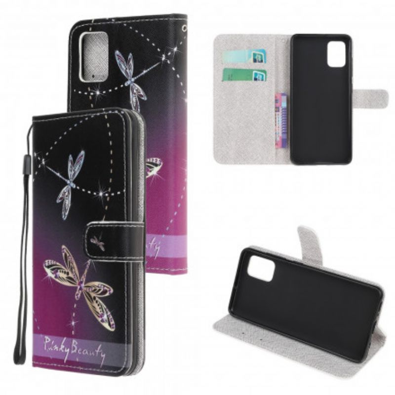 Flip Cover Xiaomi Redmi Note 10 / 10S Med Snor Thong Dragonflies