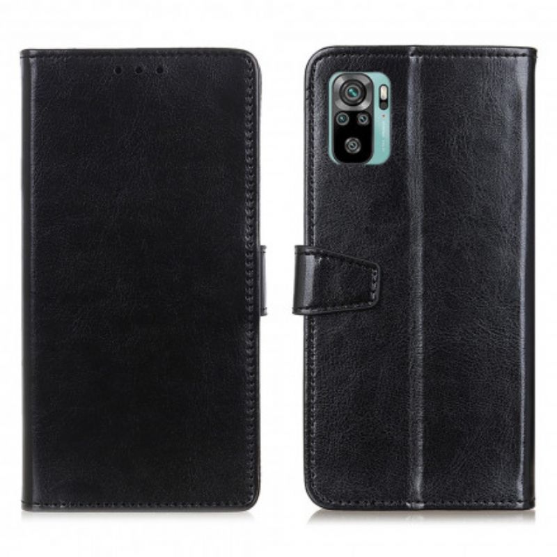 Flip Cover Xiaomi Redmi Note 10 / 10S Simpel Skinnende Lædereffekt