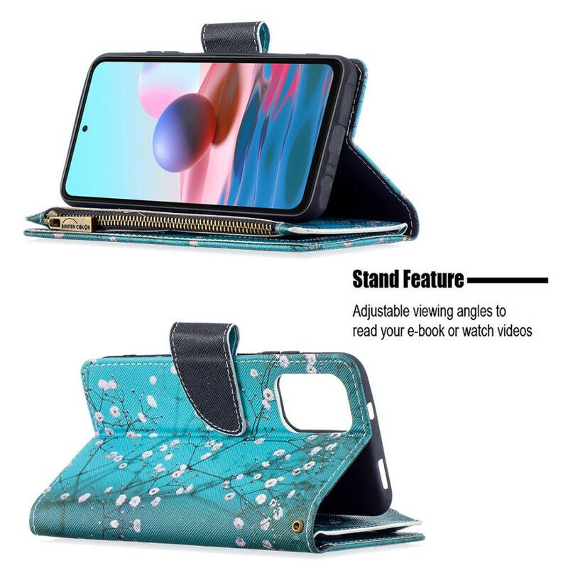 Flip Cover Xiaomi Redmi Note 10 / 10S Træ Lynlåslomme