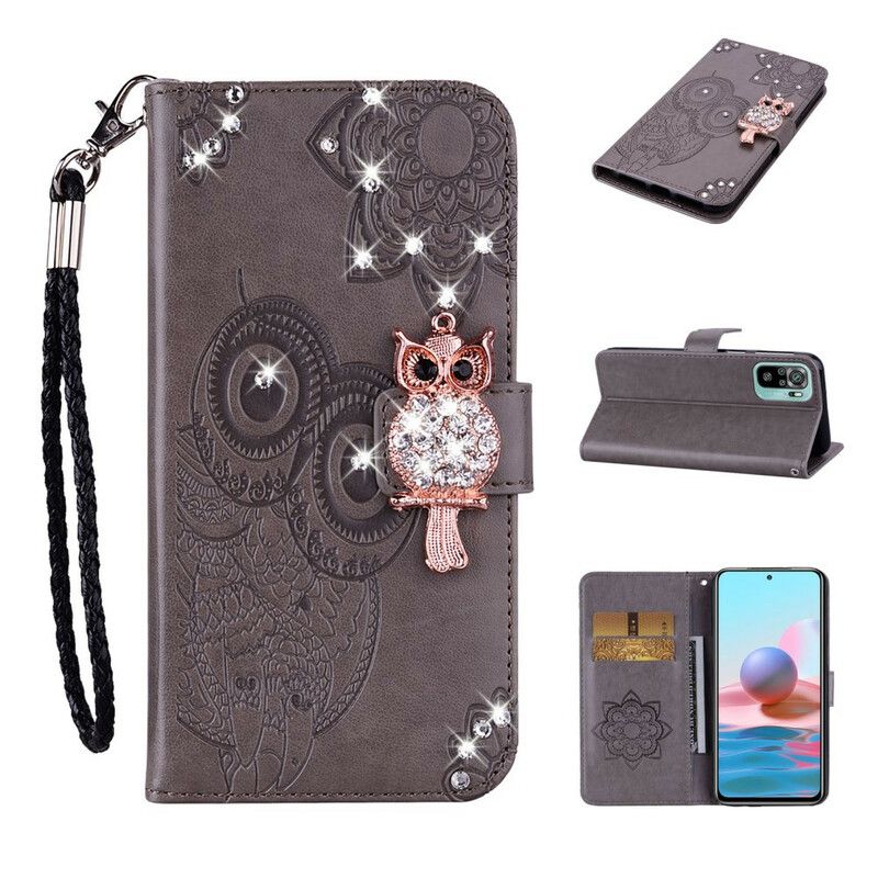 Flip Cover Xiaomi Redmi Note 10 / 10S Ugle Mandala Og Charm