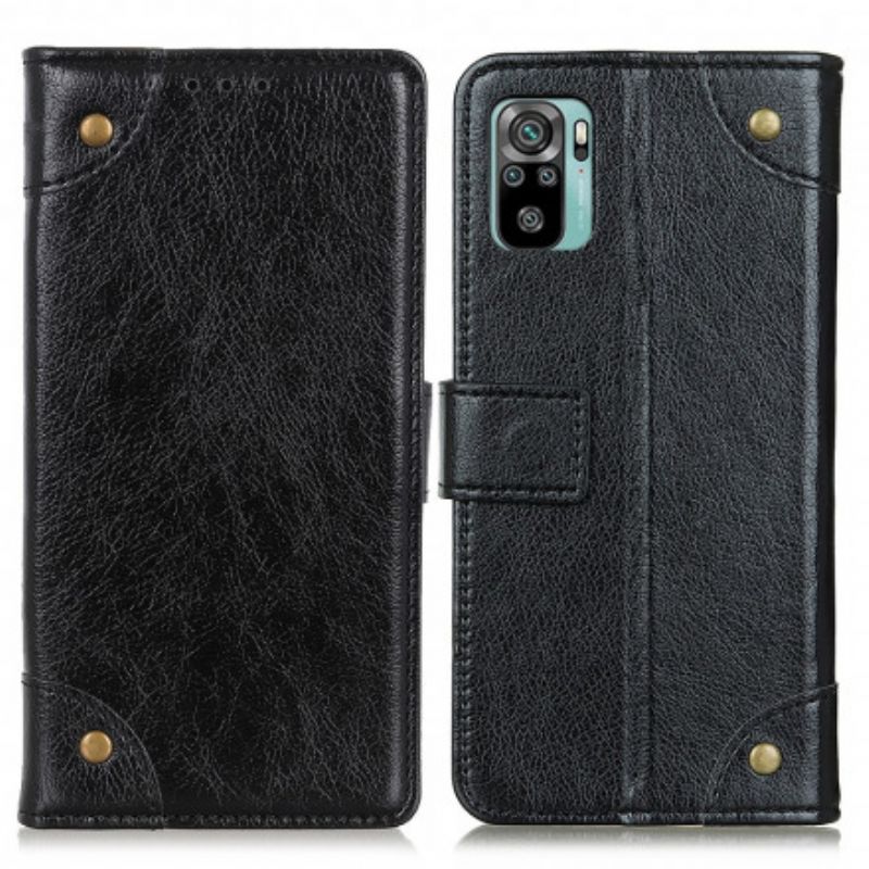 Flip Cover Xiaomi Redmi Note 10 / 10S Vintage Nitter Nappa Læder Stil