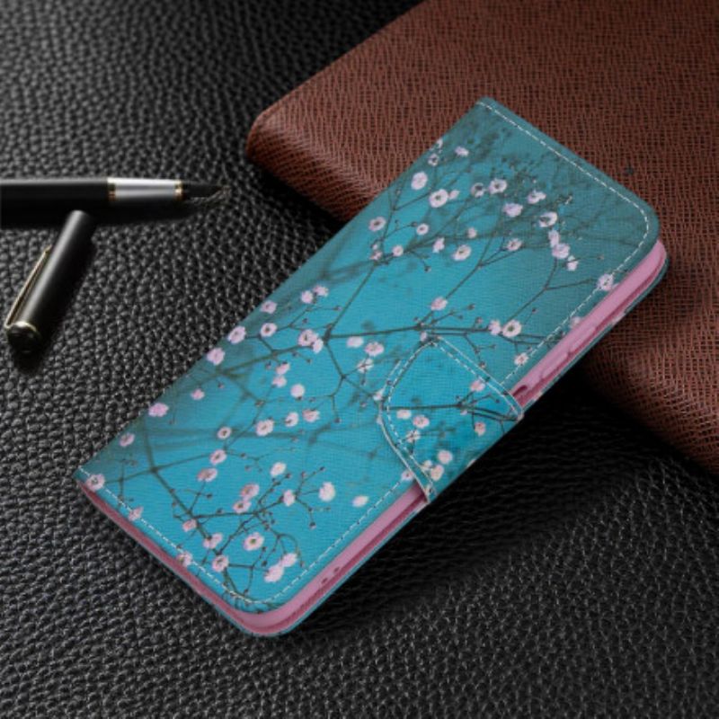 Læder Cover Xiaomi Redmi Note 10 / 10S Blomstret Træ