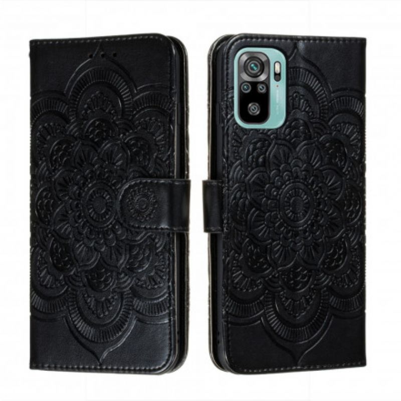 Læder Cover Xiaomi Redmi Note 10 / 10S Fuld Mandala