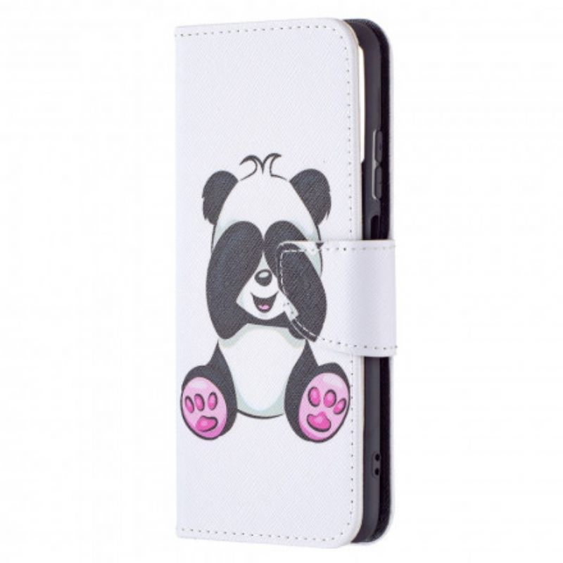 Læder Cover Xiaomi Redmi Note 10 / 10S Panda Sjov