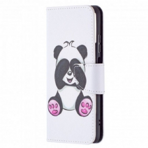 Læder Cover Xiaomi Redmi Note 10 / 10S Panda Sjov