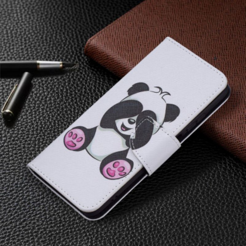 Læder Cover Xiaomi Redmi Note 10 / 10S Panda Sjov