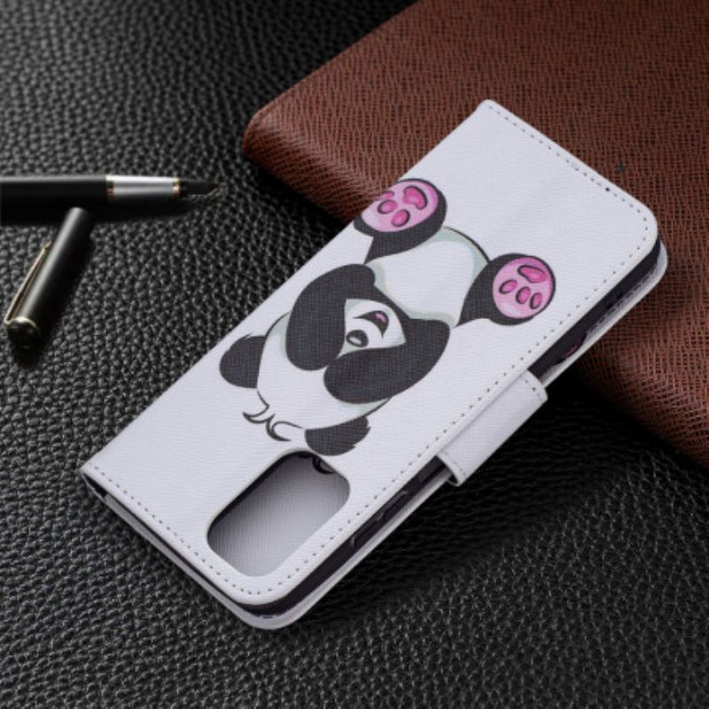 Læder Cover Xiaomi Redmi Note 10 / 10S Panda Sjov