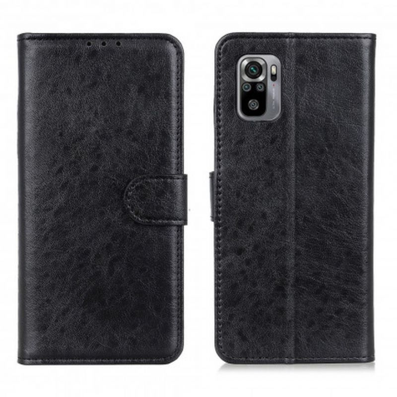 Læder Cover Xiaomi Redmi Note 10 / 10S Tekstureret Kunstlæder