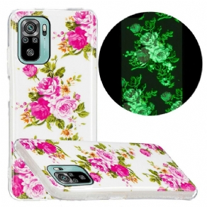 Mobilcover Xiaomi Redmi Note 10 / 10S Fluorescerende Frihedsblomster