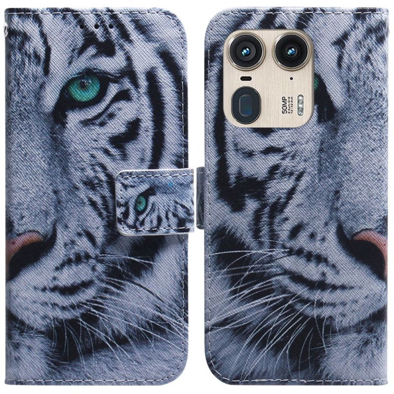 Flip Cover Motorola Edge 50 Ultra Hvid Tiger