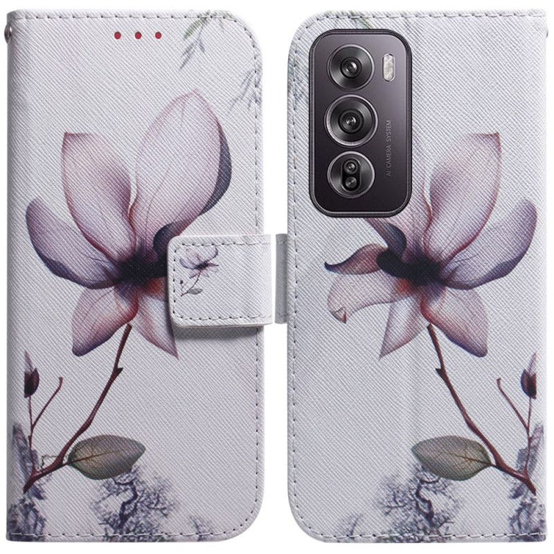 Flip Cover Oppo Reno 12 Pro 5g Lyserød Blomst