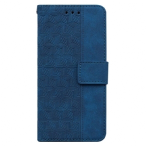 Flip Cover Oppo Reno 12 Pro 5g Strappy Vævet Mønster