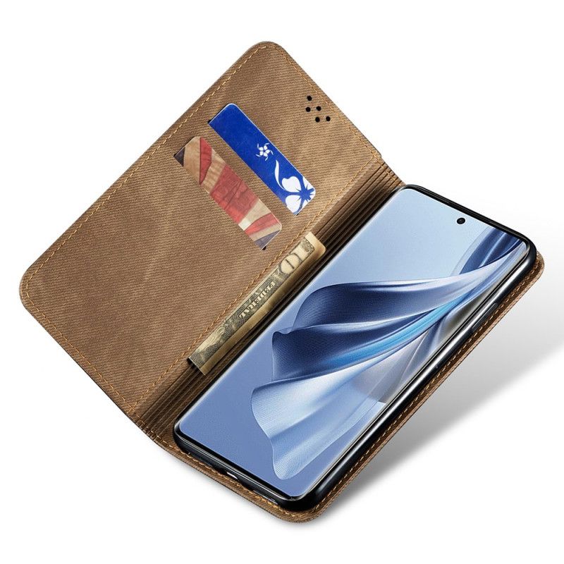 Flip Cover Til Oppo Reno 12 Pro 5g Jeansstof