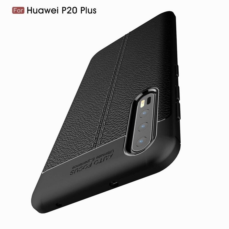 Cover Huawei P20 Pro Dobbelt Linje Litchi Læder Effekt