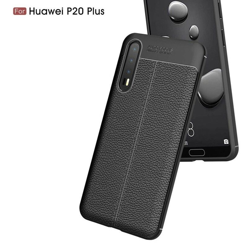 Cover Huawei P20 Pro Dobbelt Linje Litchi Læder Effekt