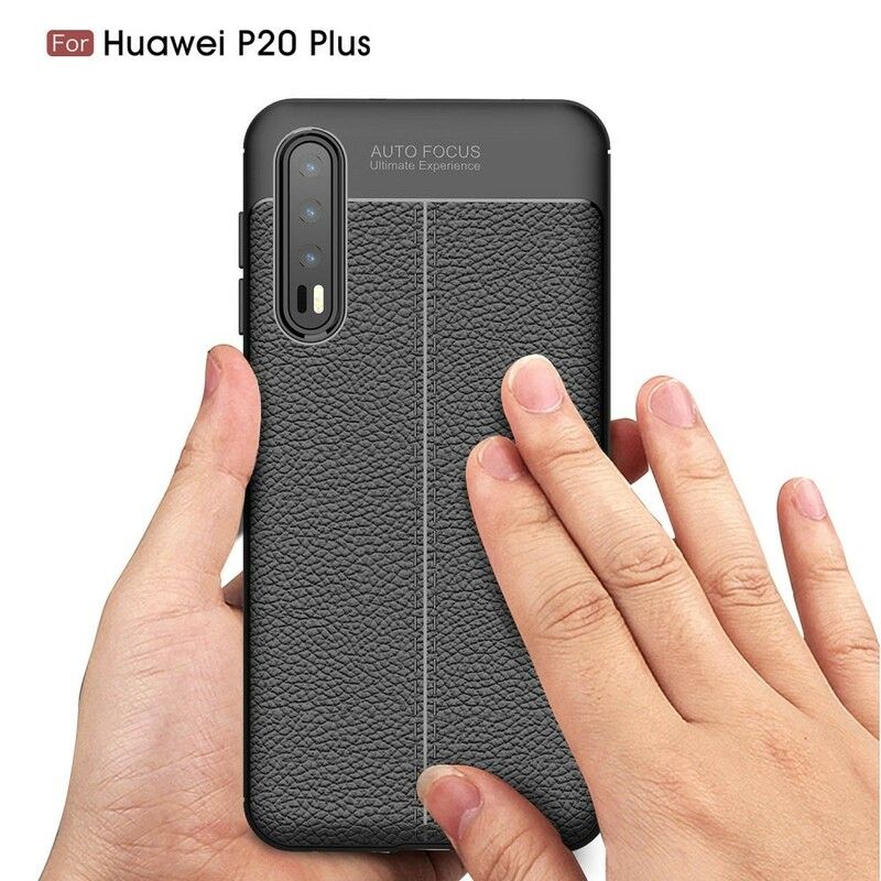 Cover Huawei P20 Pro Dobbelt Linje Litchi Læder Effekt