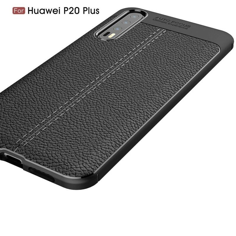 Cover Huawei P20 Pro Dobbelt Linje Litchi Læder Effekt