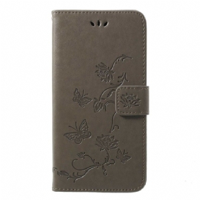 Flip Cover Huawei P20 Pro Med Snor Thong Sommerfugle Og Blomster