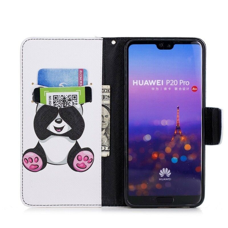 Flip Cover Huawei P20 Pro Panda Sjov