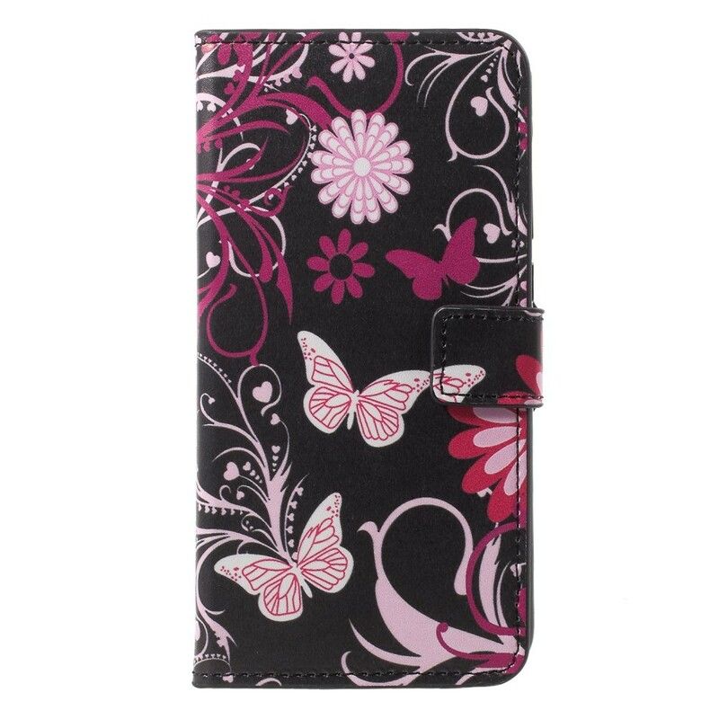 Flip Cover Huawei P20 Pro Sommerfugle Og Blomster