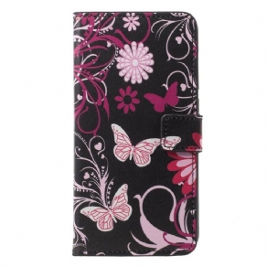 Flip Cover Huawei P20 Pro Sommerfugle Og Blomster