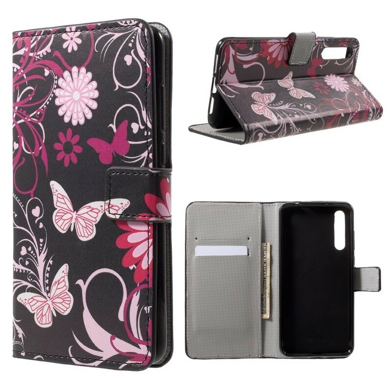 Flip Cover Huawei P20 Pro Sommerfugle Og Blomster