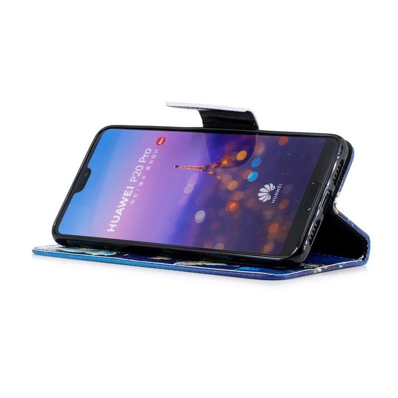 Flip Cover Huawei P20 Pro Sommerfugle Om Natten