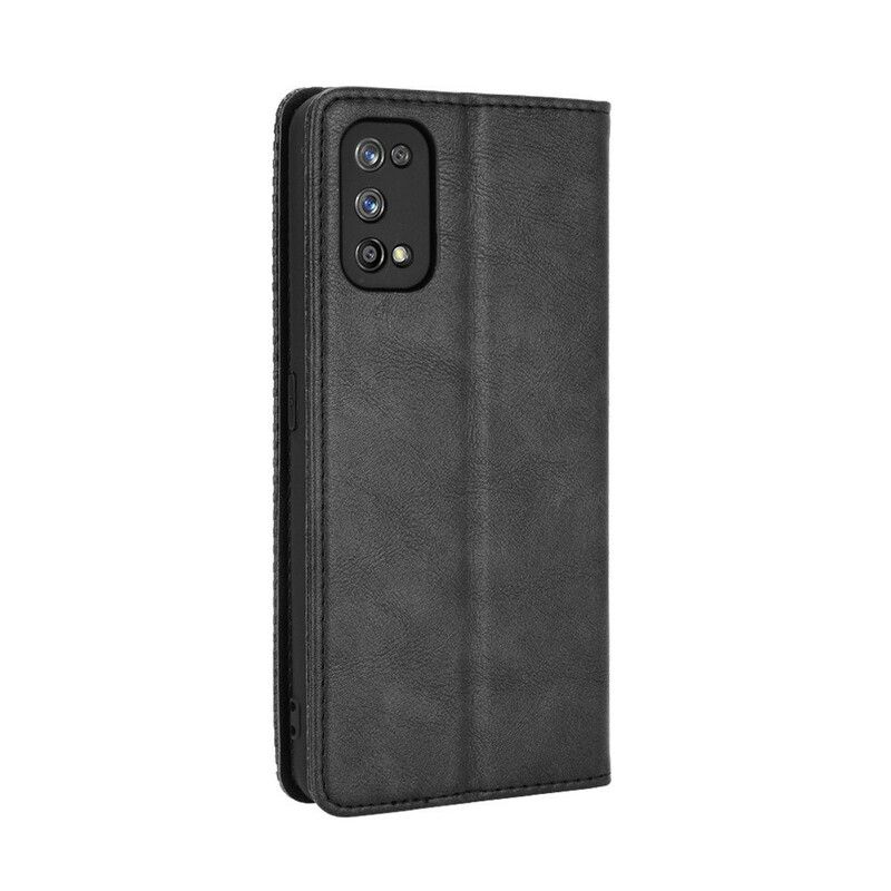 Cover Realme 7 Pro Flip Cover Stylet Vintage Lædereffekt