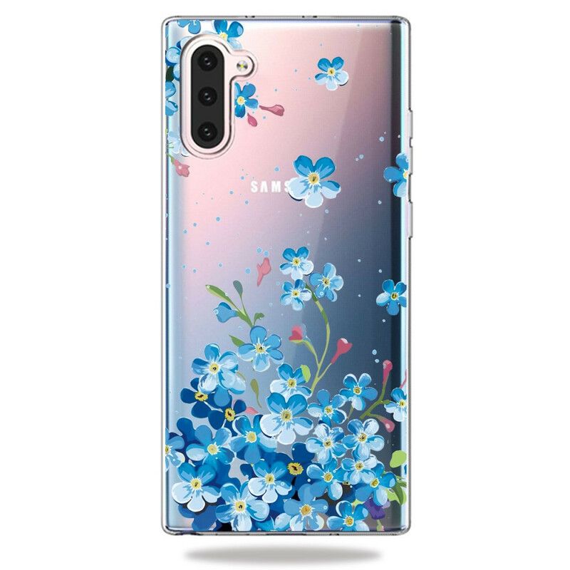 Cover Samsung Galaxy Note 10 Blå Blomster